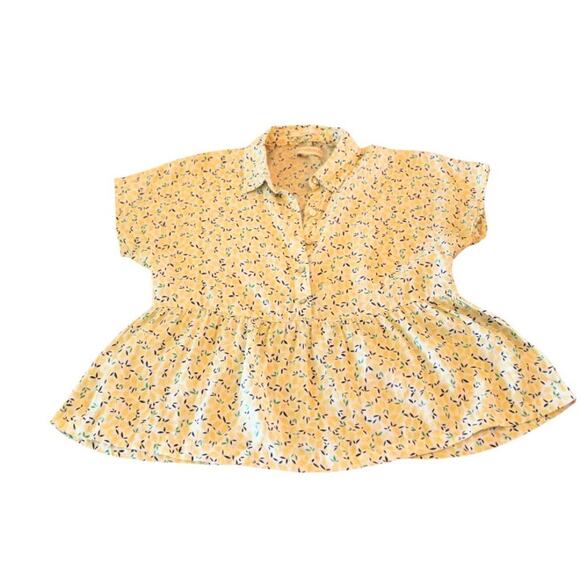 Cynthia Rowley 100% Linen Top Size Small Yellow Sleeveless Babydoll Boho - Picture 1 of 7
